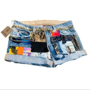 Custom shorts w/ patchwork